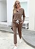 WIHOLL 2 Piece Women Jogger Outfits Sets, Sweatsuit for Women Set Khaki L #2