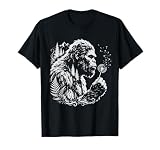 Funny Bigfoot Blowing Wishes Dandelion Nature Vintage Art T-Shirt