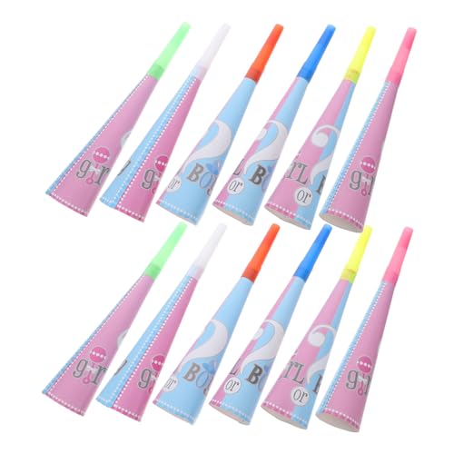 Alipis Birthday Blowers 12pcs Gender Reveal Party Megaphones Mini Megaphones for Sports Cheers Game Random Color
