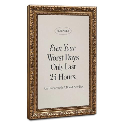 Poster citations Even Your Worst Days cadre doré rétro pour déco salon 30x45cm