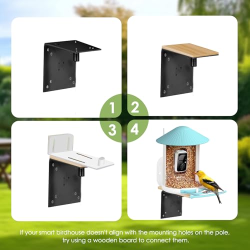 Poste para comedero de pájaros kit de montaje resistente LOPANNY con base de 5 puntas 6
