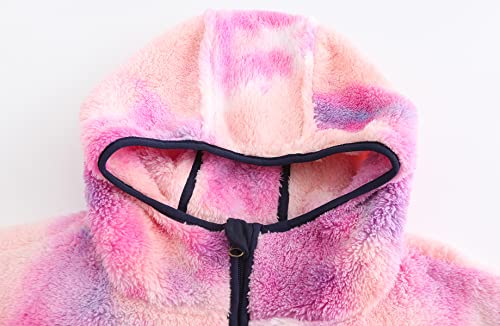 Image of Girl's Jacket Kids Full Zip Ultra Soft Sherpa Fleece Hoodie Sweatshirt