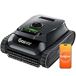 Gosvor Robot Piscine sans Fil, Navigation WavePath, Aspiration 3960 GPH, Double Filtration, Nettoyage Fond/Parois/Ligne d’Eau, Autonomie Jusqu’à 200 Min, Via App, Piscines Enterrées Jusqu’à 200 m²