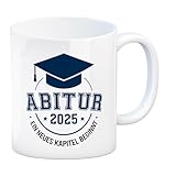 speecheese Abitur 2025 Ein neues Kapitel beginnt Kaffeebecher Motiv für Abiturienten - lustiger Spruch