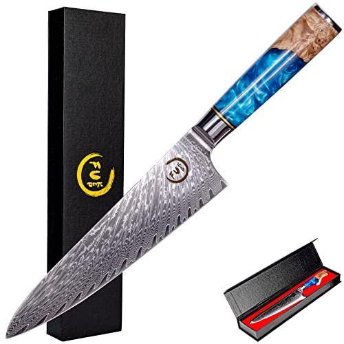 Fukep Chef Knife 8 inch, Damascus Chef Knife Japanese VG10