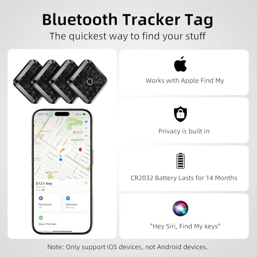 Smart Tag Schlüssel Tracker Kompatibel mit Apple Wo ist? APP (nur iOS), SmartFinder für Koffer/Rucksäcke/Pässe, IP67 Wasserdicht, Lauter Signalton, Gepäckfinder, Schlüsselfinder, 3er Pack