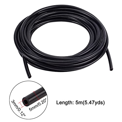 Image of AHANDMAKER 16.4 FT Silicone Vacuum Hose, ID 1 /8inch(3mm) High Temperature Silicone Vacuum Tubing Hose, 3 /16inch(5mm) 130PSI Max Pressure Vacuum Lines Vacuum Tube for Automotive and Pipeline