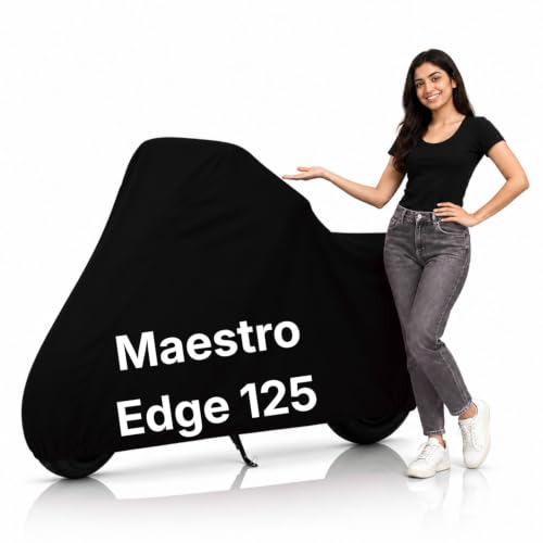 Image of Bike Body Cover Compatible Full Body Cover with Water Resistance, Dust Proof, UV Rays Protective, Triple Stitching Covers (Black, Herro Maestro Edge 125)