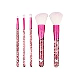 The Creme Shop Hello Kitty Luv Wave Brush Collection - Versatile & Silky-Soft Makeup Brushes - Precise Shader, Blending Brush, Angled Detailer, Blush Brush, Powder Brush - Durable & Easy to Wash - Set of 5