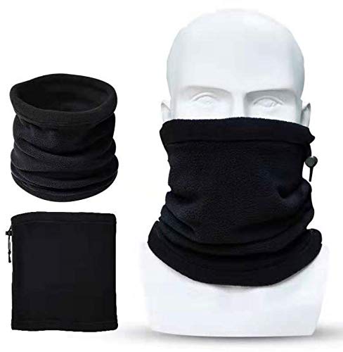 GUSTAVEGUSTAVE® Black Face Shield Polar Fleece Neck Warmer Comfy Snood Scarf Ski Motorbike Mask