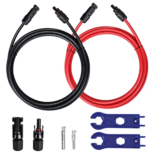 Rallonge de câble solaire, 6 mm²/10 AWG, câble photovoltaïque professionnel de 3 m avec fiche MC4, câble d'extension solaire étanche IP68 Cover