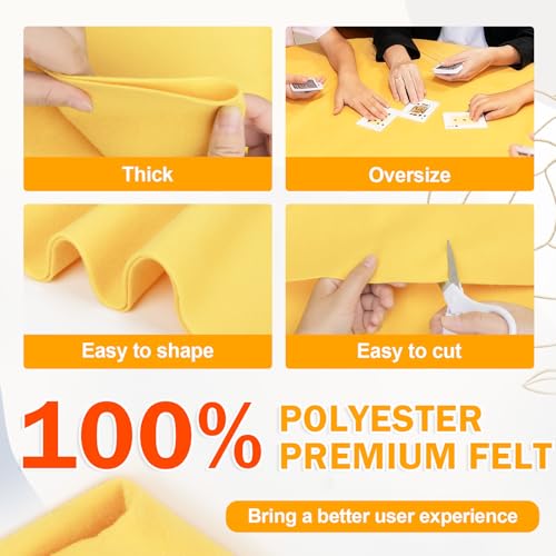 Image of XSEINO Butter Yellow Large Felt Fabric 72 inch X 36 inch(2 Square Yards), 1.4 mm Thick Soft Felt Fabric Sheet for Crafts, Yellow Series Colors Soft Nonwoven Fabric, Fit for Decoration, Sewing, DIY Crafts