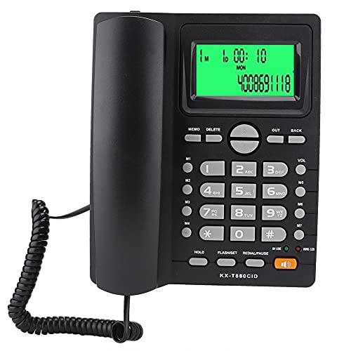 Corded Phone | Caller ID Display Landline Telephone, Desktop Telephone with Speakerphone & Pause/Hold/Redial Function,Landline Phones for Home Office Hotel Restaurant(Black)