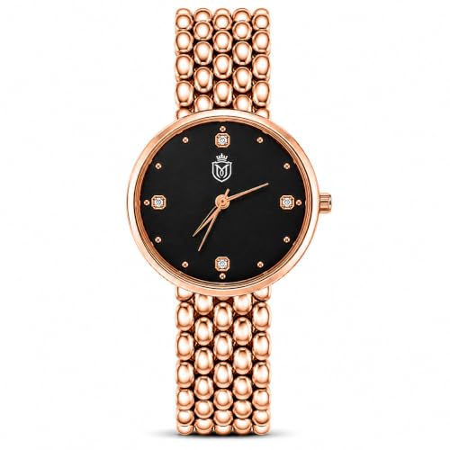 Image of MOOVER Analog Watch for Women & Girls | Luxury Bracelet Style Ladies Wrist Watch | Crystal Dial with Premium Stainless Steel Chain Strap | Fashion Watch for Daily Wear, Party & Gift
