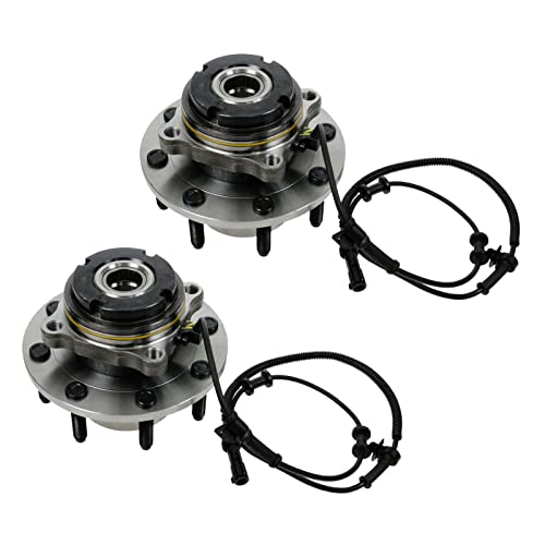 Image of TRQ 2 Piece Front Wheel Bearing & Hub Assembly Set 4WD Compatible with 1999 Ford F-250 Super Duty F-350 Super Duty