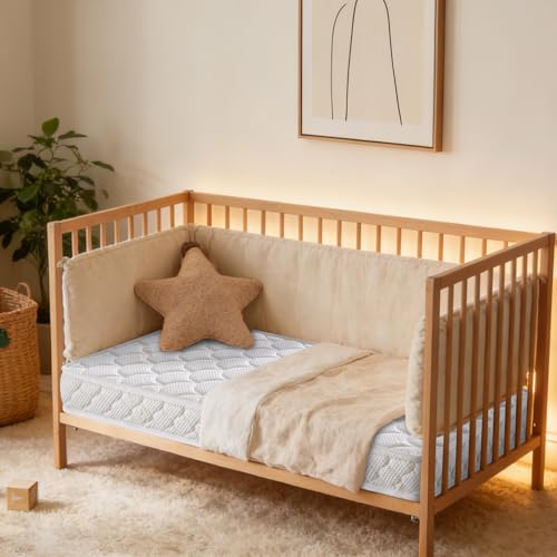 Image of Premium Crib & Toddler Mattress-52 inchx27.6 inchx5 inch, 100% Knitted Fabric, Soft Moisture Absorbent & Breathable Crib Mattress, Fits Standard Cribs & Toddler Beds