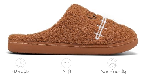 INMINPIN Women Men Ball Sports Slippers Soft Curly Plush House Shoes Cozy Bedroom Slippers Indoor Outdoor with Non Slip Sole for Sports Fan2