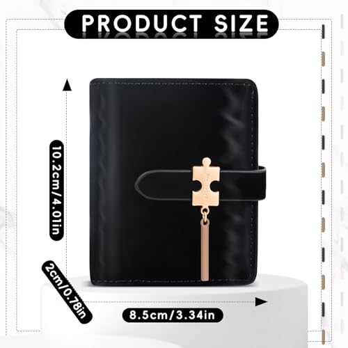 WishLotus Card Holder Wallets for Women, Patent Leather RFID Blocking Wallet, Women's Small Wallet with 20 Card Slots Credit Card Organizer for Dating Shopping (Black)3