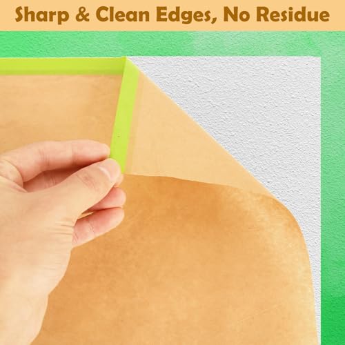 Image of 6PCS x 12 Inch x 30 ft Pre-Taped Masking Paper for Painting Painters Paper