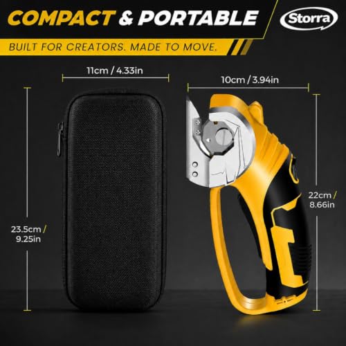 Image of Cordless Electric Scissors, Rechargeable Cardboard Cutter, Rotary Fabric Cutter for Fabric, Carpet, Leather, Plastic & Packaging Materials, Safety Lock, LED Light, USB-C Charging, 75 Min Runtime