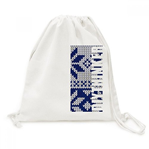 Sac à dos cordon toile anti-encombrement motif flocon nordique pour shopping sans effort