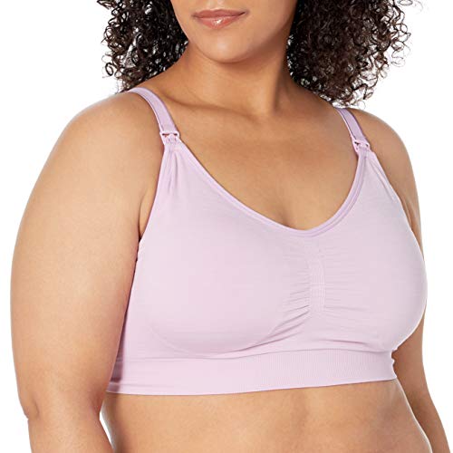 Motherhood Maternity Women's Plus Size Full Busted Seamless Clip Down Nursing Bra, Orchid Bouquet, 2X