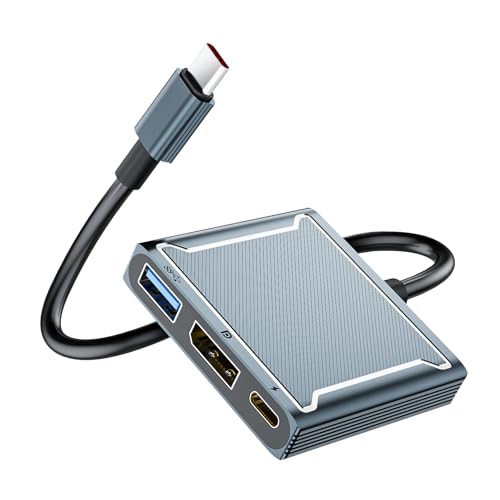 USB C to DisplayPort Multiport Adapter Dock, BolAAzuL 3-in-1 Type C Hub with 1xDP 1.4 + 1xUSB...