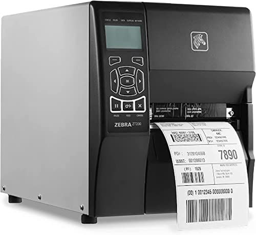 Zebra Zt230 Thermal Transfer And Direct Thermal Industrial Label Printer - Ethernet, Serial, Usb Connectivity - 4" Print Width, 203 Dpi, 6 Ips, Monochrome Barcode - Zt23042-T, Jttands Printer_Cable #TOP3