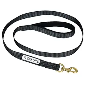 FORFURS Classic Standard Leash with Padded Handle - Small, Black