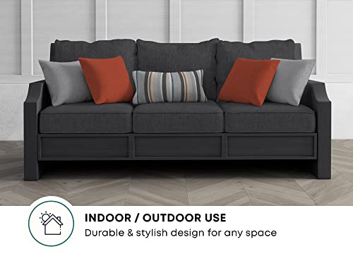 Honeycomb Outdoor Textured Solid Charcoal Grey Deep Seating Patio Cushion Set: Resilient Foam Filling, Weather Resistant And Stylish Set, Seat: 24" W X 23" D X 6.5” T; Back: 27" W X 24” L #TOP2