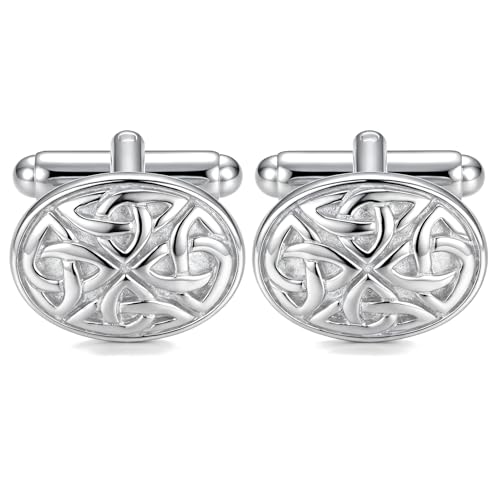 Mancuernillas hombre plata esterlina 925 celtas 17x12 mm miniatura 1