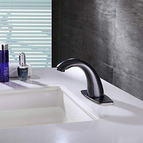 Charmingwater Touchless Bathroom Sink Faucet, Hands Free Automatic Sensor Faucet With Hole Cover Plate, Oil Rubbed Bronze #TOP3