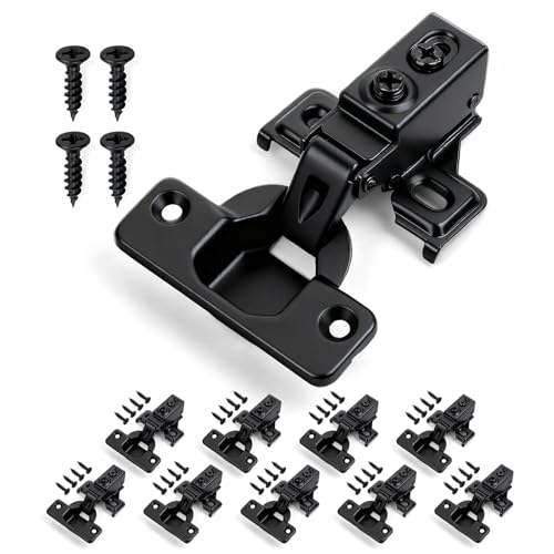 Mousike 10 Pack (5 Pair) Soft Close Cabinet Hinges 1/2 Overlay Soft Close Hinges for Kitchen Cabinet Stainless Steel Built-in Damper 100 Degree Opening Angle 6 Way Adjustment