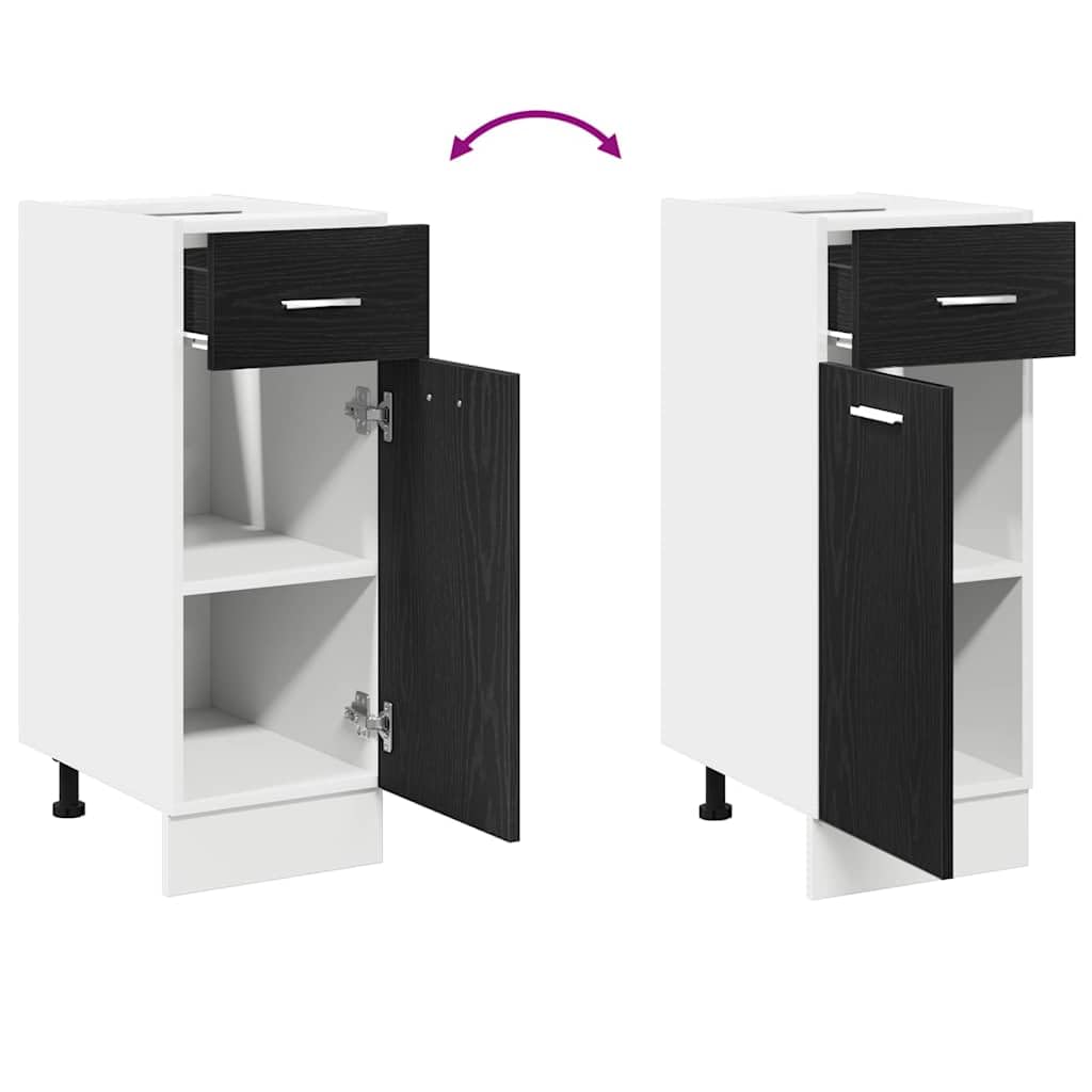 vidaXL Armadio pensile Rovere Nero 30 x 46 x 81,5 cm Legno multistrato, Armadio da cucina moderno, design rettangolare, ampio spazio, materiali resistenti, stile contemporaneo, per l'organizzazione in