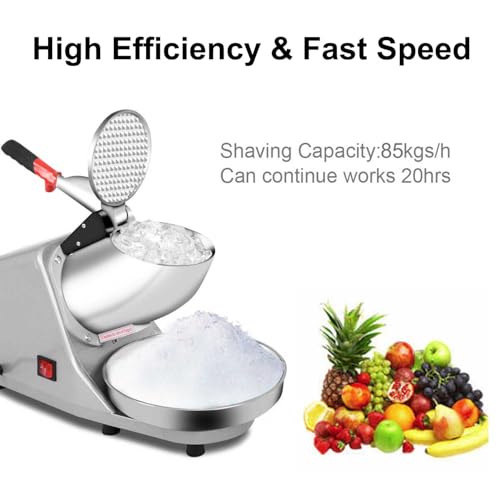 Gziztx Electric Ice Crusher Slush Machine 380W Ice Shaver with Double Blades and Covers, for Making Snow Cones, Cocktail, Iced Coffees, Blending Slushie - Image 2