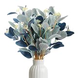 printemps bleu matsumoto Emballage inclus : Vous recevrez 8 bouquets d'eucalyptus artificiels, la longueur totale est d'environ 52 cm/20.47 in. il existe deux couleurs, le bleu royal et le bleu clair, quatre de chaque couleur. idéal pour les vases de mi-hauteur