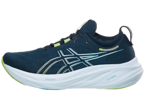 ASICS Men's Gel-Nimbus 26 Running Shoes, 11, French Blue/Electric Lime