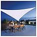 Auvent triangulaire imperméable avec lumières LED, voile d'ombrage résistant à l'eau, protection de jardin, terrasse, balcon, auvent bloque 98 % des UV, Oxford (5 x 5 x 7,1 m, blanc)