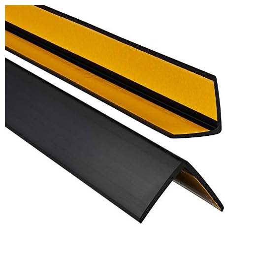 Cornière PVC, baguette d’angle de protection, autoadhésif 35x35mm protection d'angles et rebords, 150cm, Noir