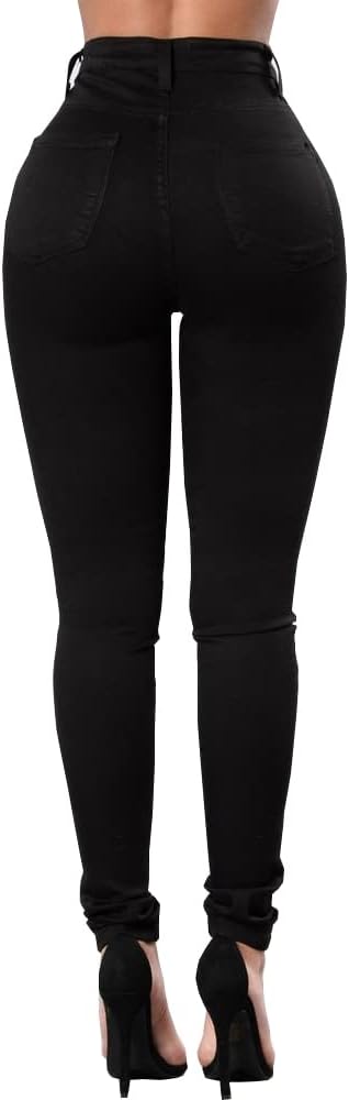 Women Skinny Ripped Jeans Stretch Distressed Destroyed Denim Pants - Image 5