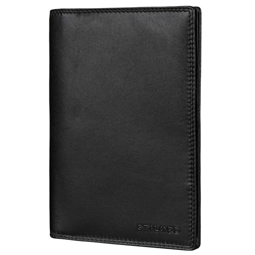 Étui pour documents de véhicule en cuir noir STILORD avec blocage RFID