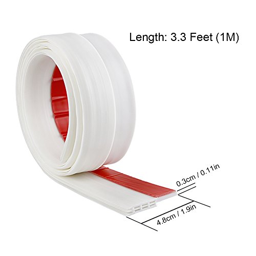 Sunmon Silicone Door Draft Stopper – 39 Inches Door Seal Strip For Under Door Seal Gap Interior & Exterior Doors Weather Stripping Soundproof （White） #TOP2