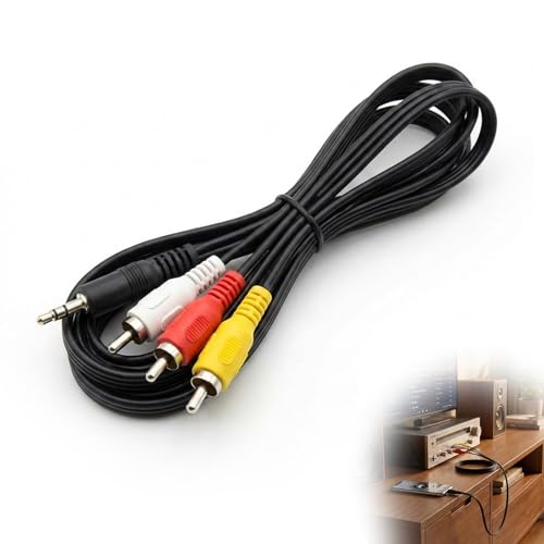 tiyiyok Câble AV RCA 3,5 mm TRRS vers 3 RCA 3 Mètre, Câble Audio Vidéo Jack vers Cinch, Transmission Stable, Adaptée Aux Téléviseurs, Ordinateurs,...