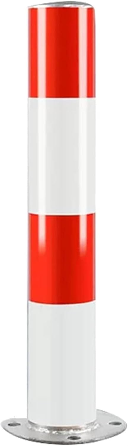 Driveway Security Bollards Fixed Steel - Reflective Collision Warning Parking Posts for Driveways