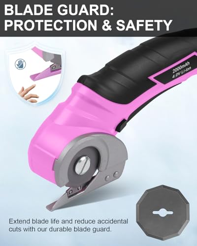 Cordless Electric Scissors Cardboard Cutter - Stocking Stuffer for Women Rechargeable Tools for Men Heavy Duty Box Scissor with Safety Lock for Cardboard, Crafting, Carpet, Leather