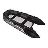 ALEKO Inflatable Boats Heavy Duty Raft Fishing Boat Dinghy (320, Inflatable Deck, Black)