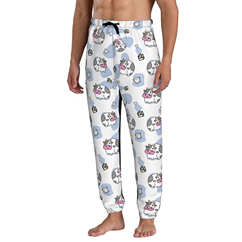 Pantalones deportivos para hombre con dibujos animados de vaca lechera, pantalones deportivos casuales para correr con bolsillos, pantalones deportivos transpirables para hombres, entrenamiento, corre