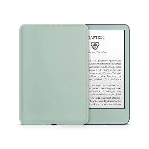 Tacky Design Solid Color Skin for Kindle Skin Decal 11th Generation 2022 Wrap Classic Color Vinyl, Premium 3M Decal Sticker for Full Surface Coverage (Sage Green, Kindle (11th Gen, 2022))