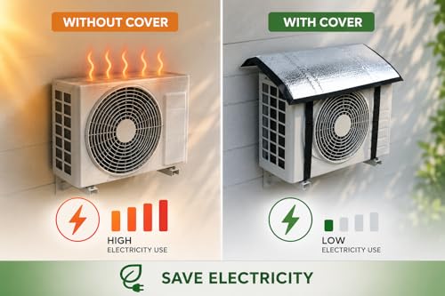 Image of AC Outdoor Unit Protector | Split AC Compressor Cover | Outdoor AC Unit Sun Protector | Waterproof AC Sun Shade Cover for All AC Brands | Dust, Heat & Bird Dropping Protection
