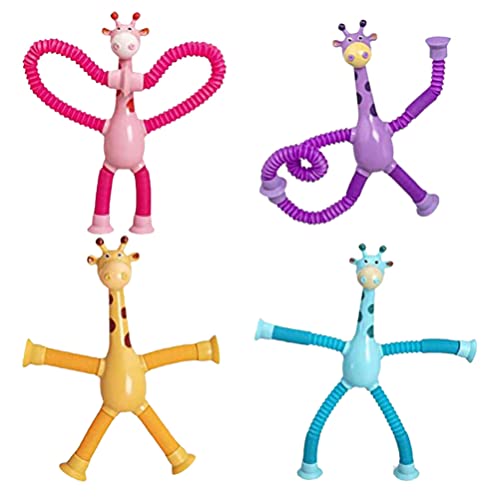 Toyvian 4 Pçs Tubo De Sucção Brinquedos De Girafa Brinquedos Sensoriais Brinquedos Para Crianças Men